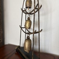 Brass Gong Bells With Stand (India)