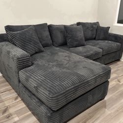 Brand New Super Elegant Comfy Corduroy Sectional Set 