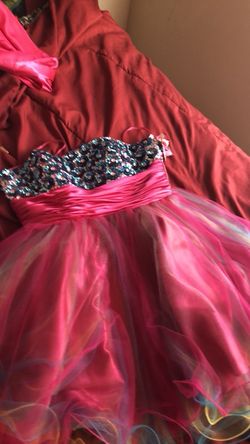 Short pink prom dress