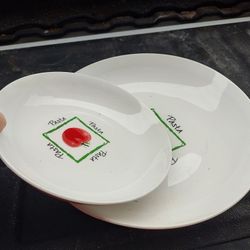 plates, salt and pepper shakers 