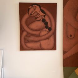 Original Acrylic Painting “Embrace” — 22×28 in | Modern Abstract Figurative Art