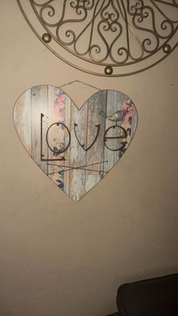 Heart love wall art wooden