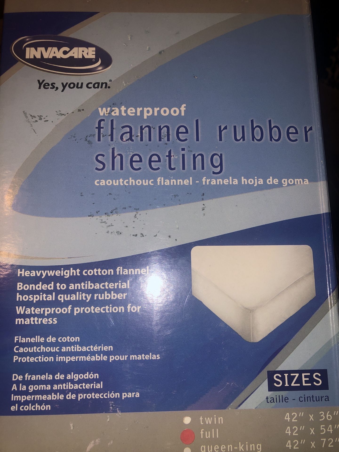 2 Invacare Waterproof Flannel Rubber Sheetings - Size Full Bed (Lot Of 2)