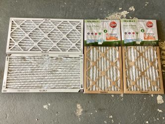 4 NEW Rheem + HDX Indoor Air Filters 12 x 24 x 1 Sealed Packaging