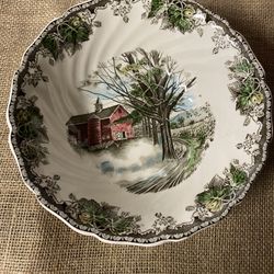 vintage friendly village autumn mist  