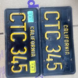 63 Black And Gold License Plates DMV Clear Need Restored 