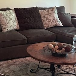 Sofa Couch Arhaus L-Shaped Brown 