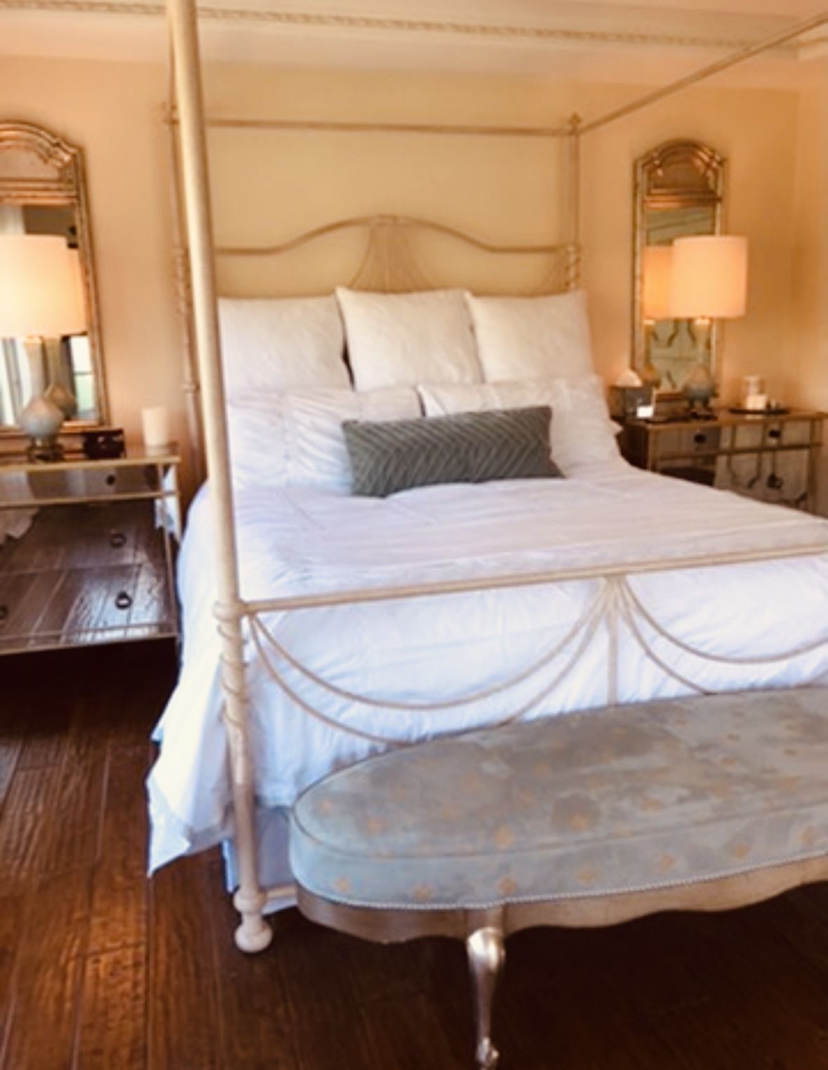 Four poster Canopy Iron Bed Frame ONLY