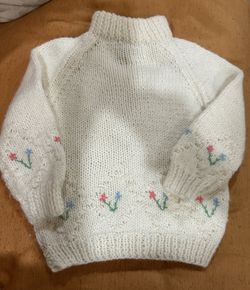 Beautiful Handmade Girl's Sweater, Size 6