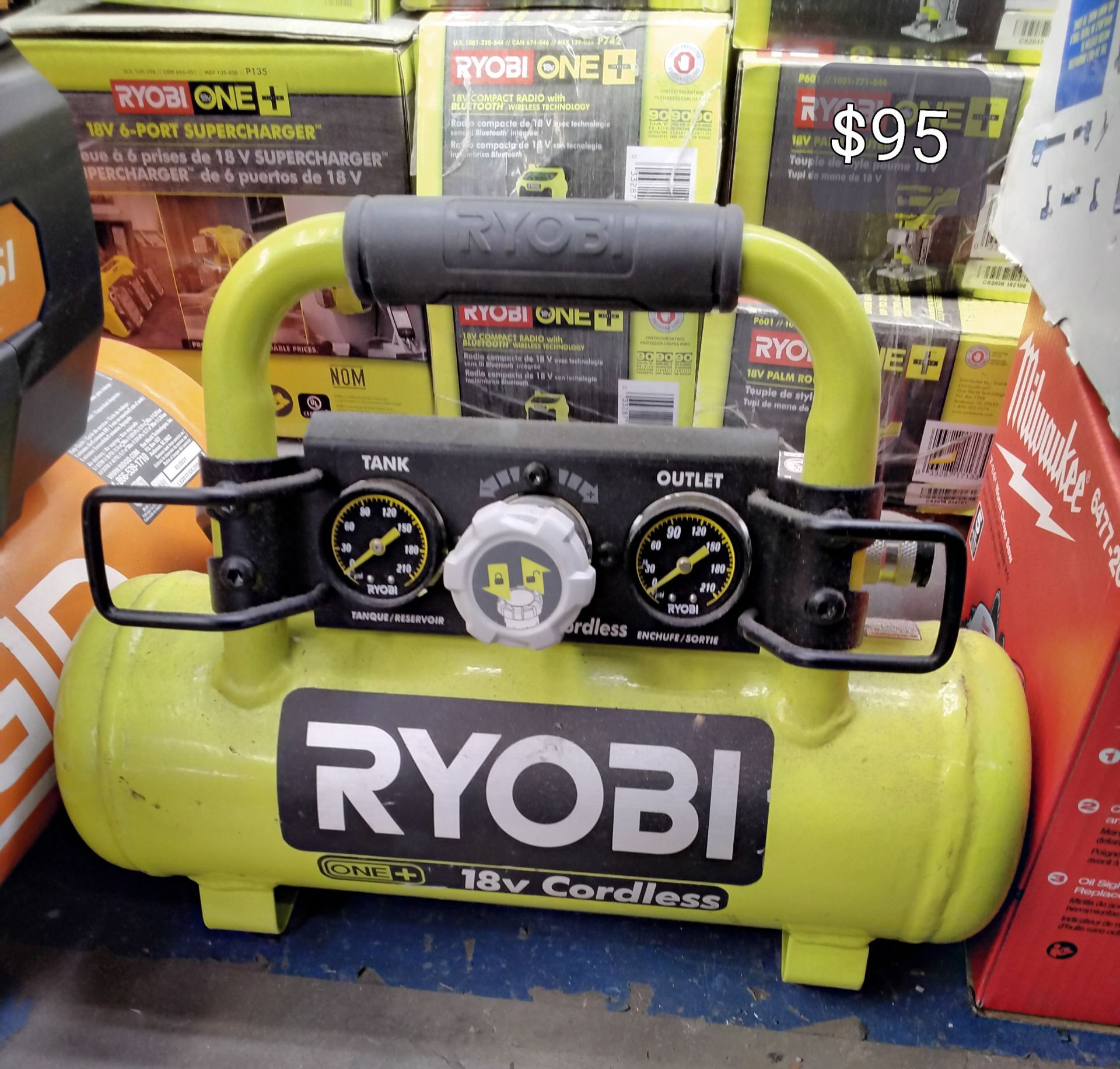 RYOBI 18V CORDLESS COMPRESSOR 1 GALLON