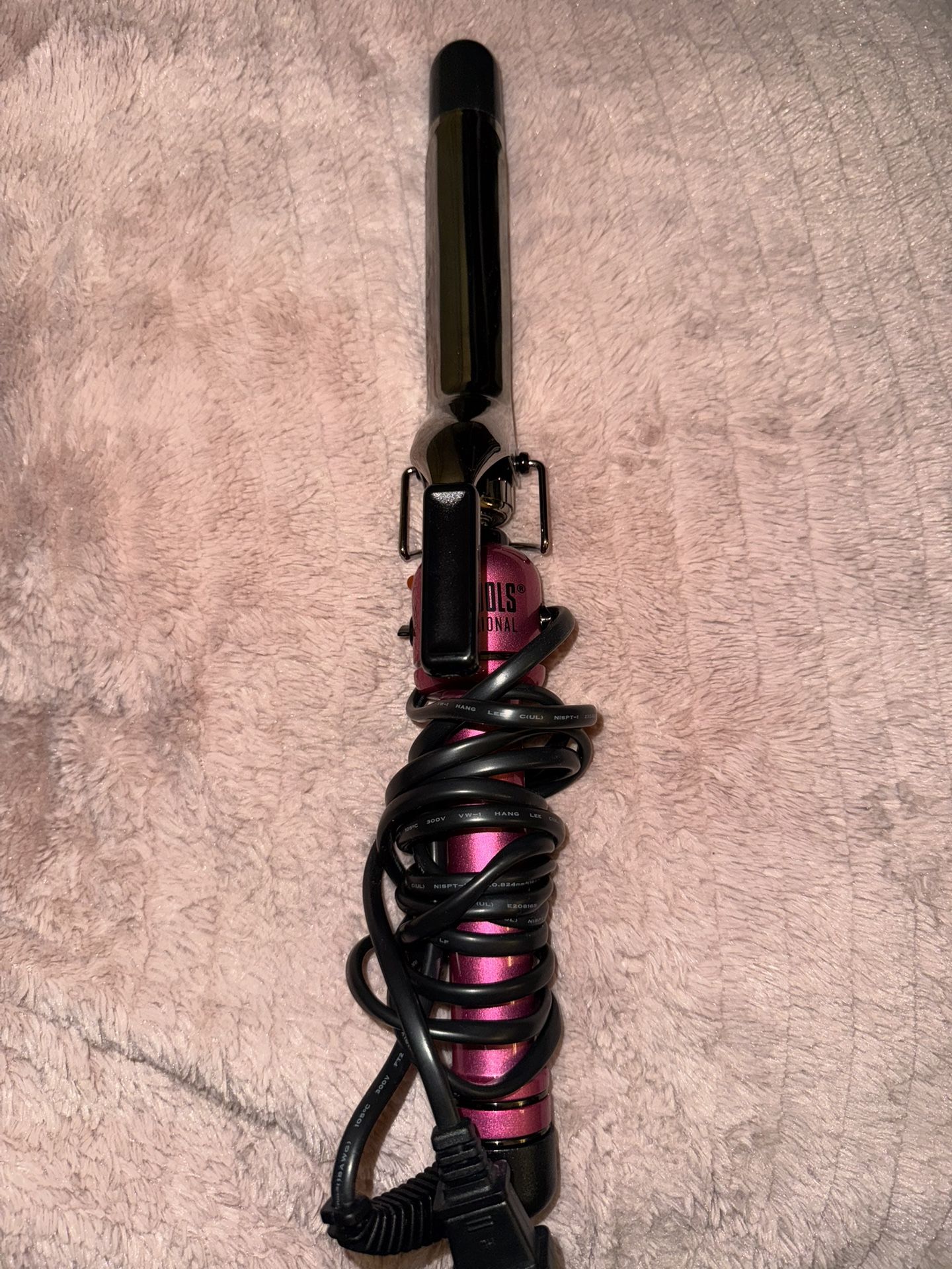 hot tools professional curling iron pink