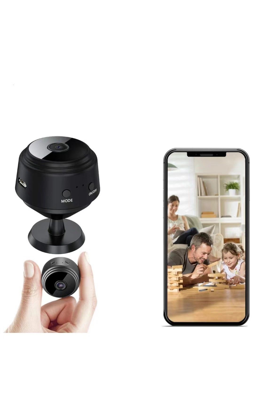 Camera Hidden Home Security Camera WiFi Mini Spy Camera Video Recorder with Audio, Nanny Cam with Motion Detection Night Vision Remote Control on App