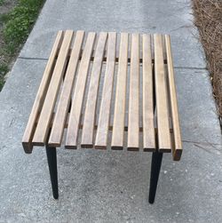 Mid Century Slat Wood Table/Bench