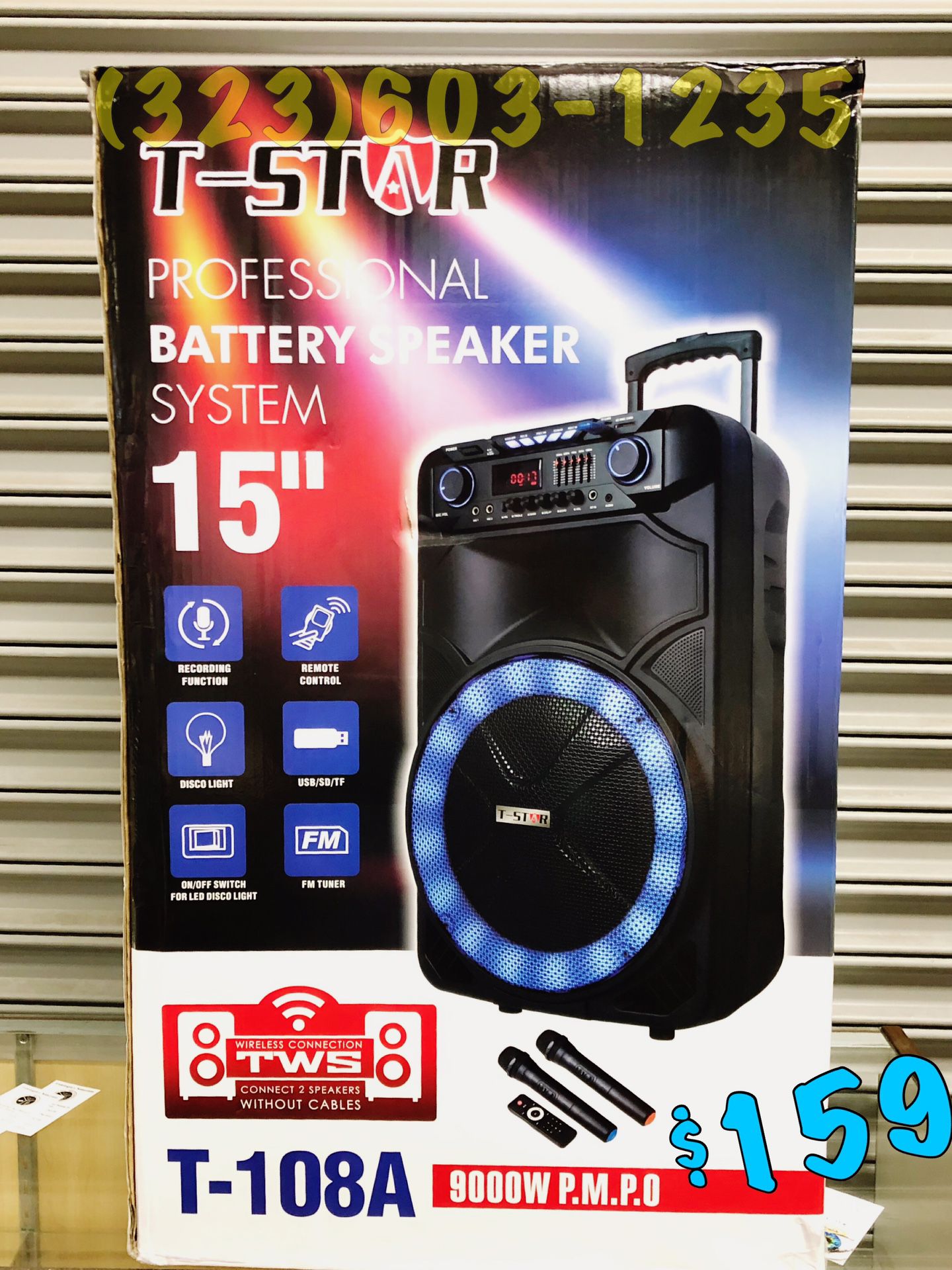 2 Wireless 🎤 Included • 9,000 Watts* BLUETOOTH Party Speaker • Loud • BASS • TWS NEW MODEL 💥 Mucho Party