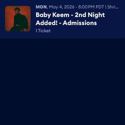 Baby Keem ticket May 4TH