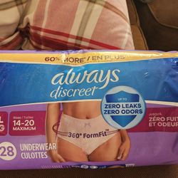 Always Discreet Size L Womens Briefs Opened Pack