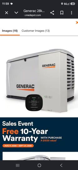 Generac 28000w generator