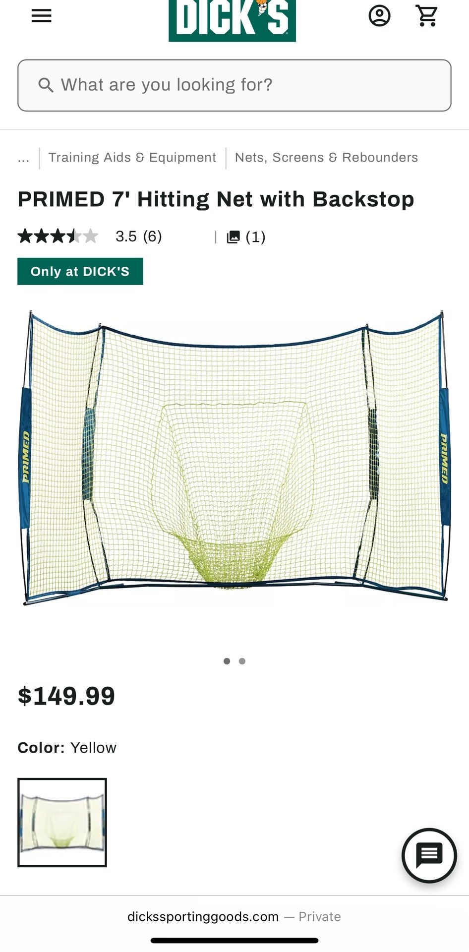 Primed Baseball Batting Practice Net With Adjustable Tee
