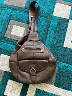 Convertible Pebbled Brown leather back pack, purse