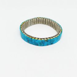 Silver bracelet with turquoise stones