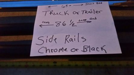 Side rails long and short bed trucks Chrome or black