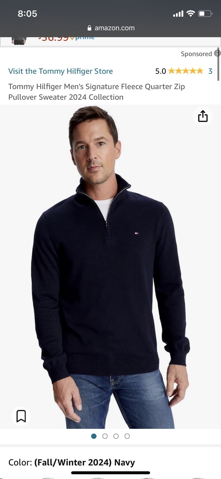 Tommy Hilfiger Men’s 2x Signature Fleece Quarter Zip Pullover Sweater