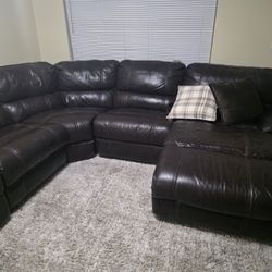 Brown Sectional Recliner Good Condition 