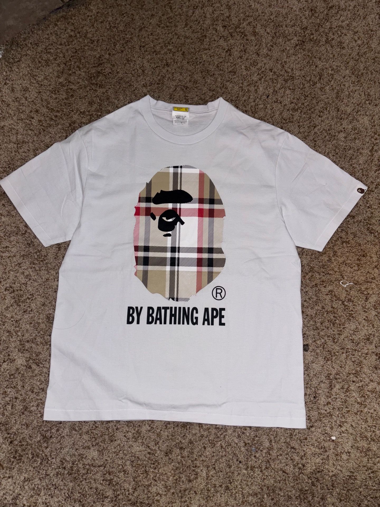 White Burberry Bape Shirt