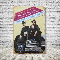 The Blues Brothers Vintage Style Antique Collectible Tin Metal Sign Wall Decor 