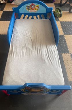 Paw patrol toddler bed with mattress(like new)