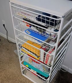 White Wire Basket Organizer 