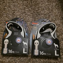 $35 For 2 Flexi Comfort Retractable Dog Leashes/ Large, Grey, 16'