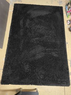 Solid Shag Rug Jet Black 6x9