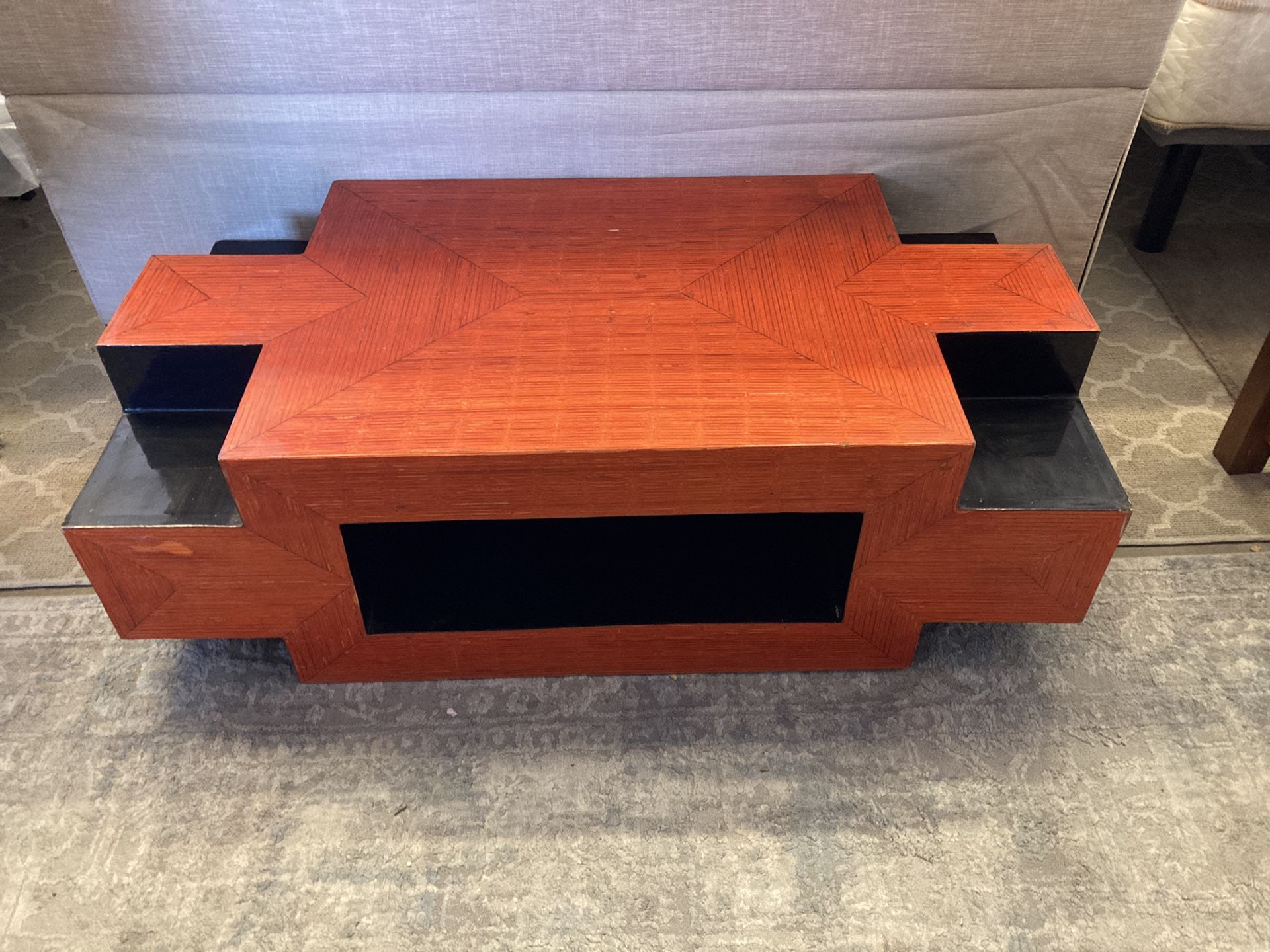 ✨ Amazing Elegant Mid-Century Modern Orange & Black Coffee Table ✨