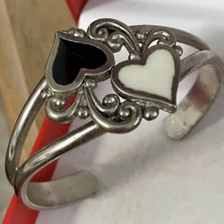 Pulsera Caña Stainless Corazón Nacar Antigua