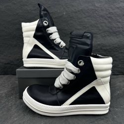 Black Rick Owens Geobasket High-Top Sneakers