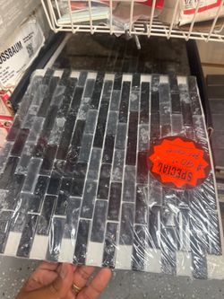 60 sqft /Black and Gray Glass Mosaic Tile Sheet
