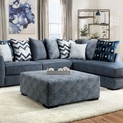 Blue Sectional Sofa – Excellent Condition- OBO