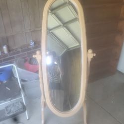 Antique Mirror.  Wood. Full Length.