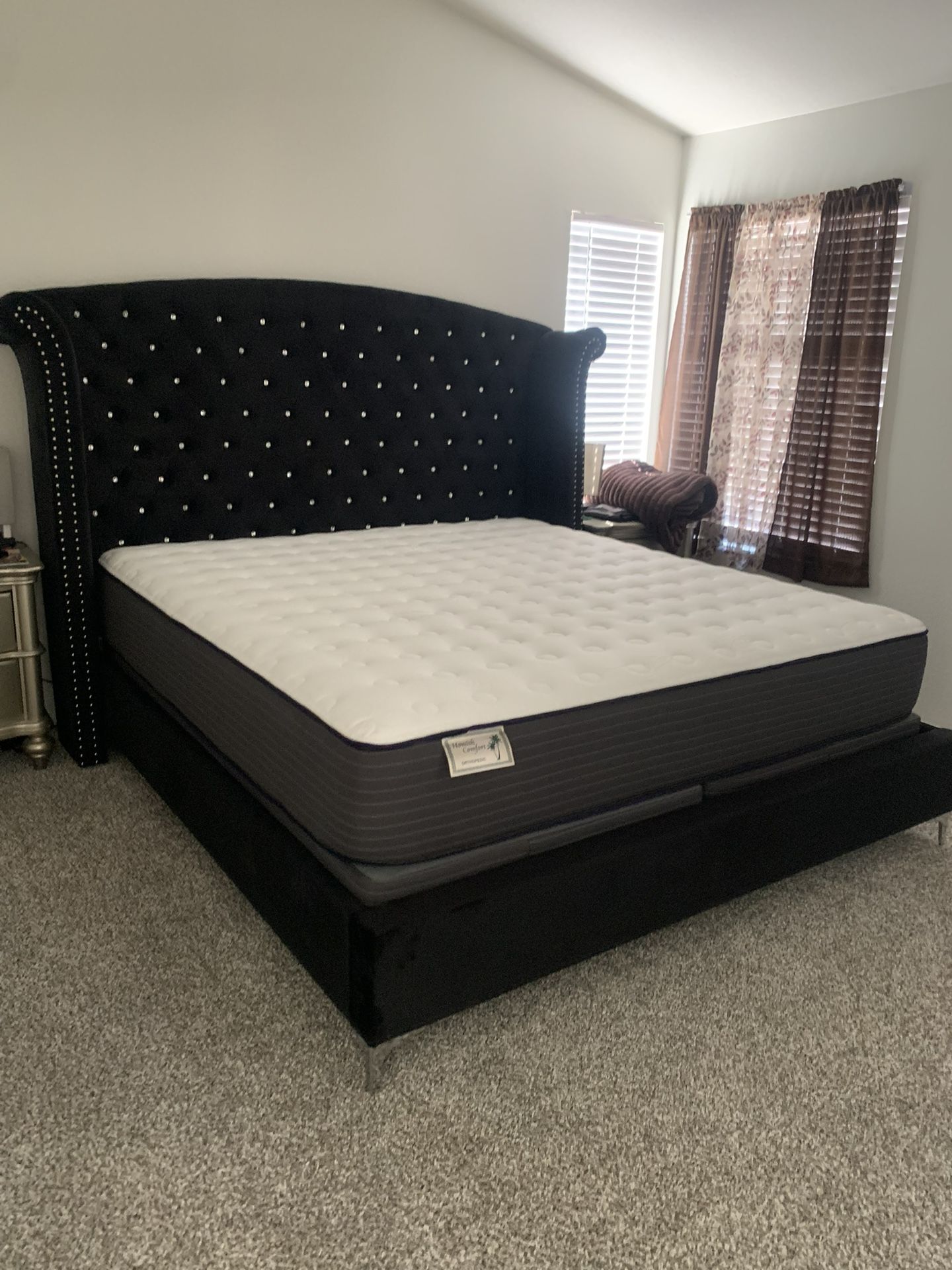 New In Box King Bed Frame +Mattress (Read Description Below)