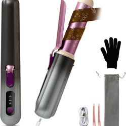 new Cordless Curling Iron, Smofrees 8000mAh USB Rechargeable Travel Curling Wand with Protective Cover, 32MM Portable Curling Iron with 100 Million Ne