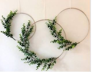 Set of three simple farm style wreath w greens or simple little white 🌸 flowers