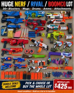 🔥 HUGE NERF / RIVAL / BOOMCO COLLECTION — BUNDLE DEALS WELCOME! 🔥