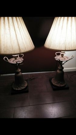 2 lamp marble