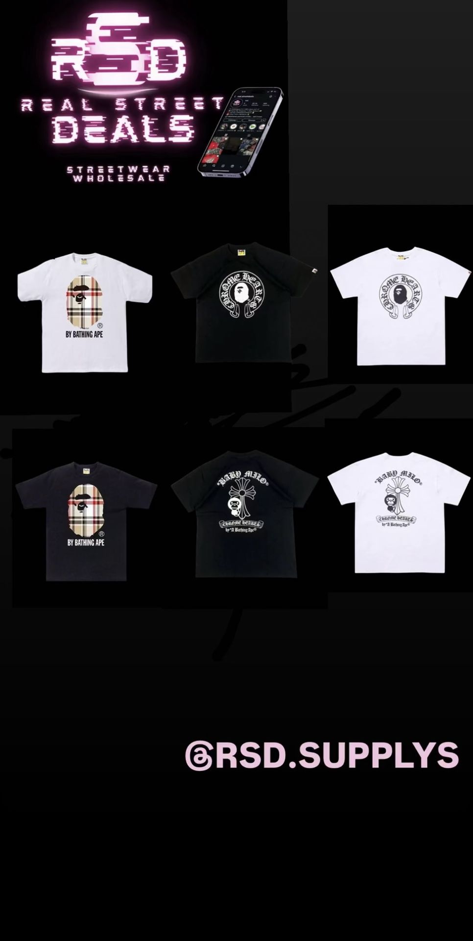 Bape And Hellstar Tees ALL SIZES AND COLORWAYS