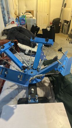 Blue Multi-Color Screen Printing Press