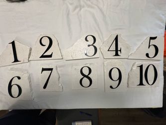 Stone Table Number Signs Set 1–10