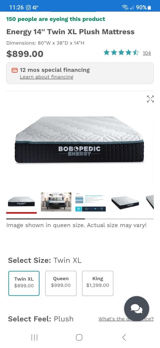 BobOpedic Energy XL Mattress