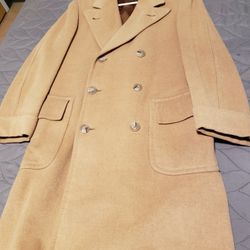 men camel French coat 