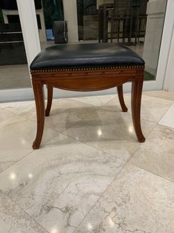 Wooden and Leather Stool